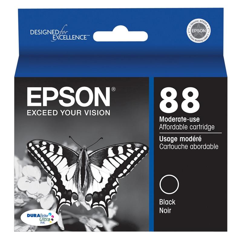 Epson 88 DuraBrite Ultra Black Ink Cartridge, T088120-S (Min Order Qty 4) MPN:T088120-S