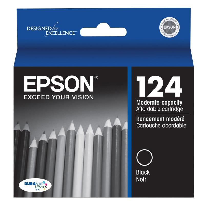 Epson 124 DuraBrite Ultra Black Ink Cartridge, T124120 (Min Order Qty 4) MPN:T124120-S