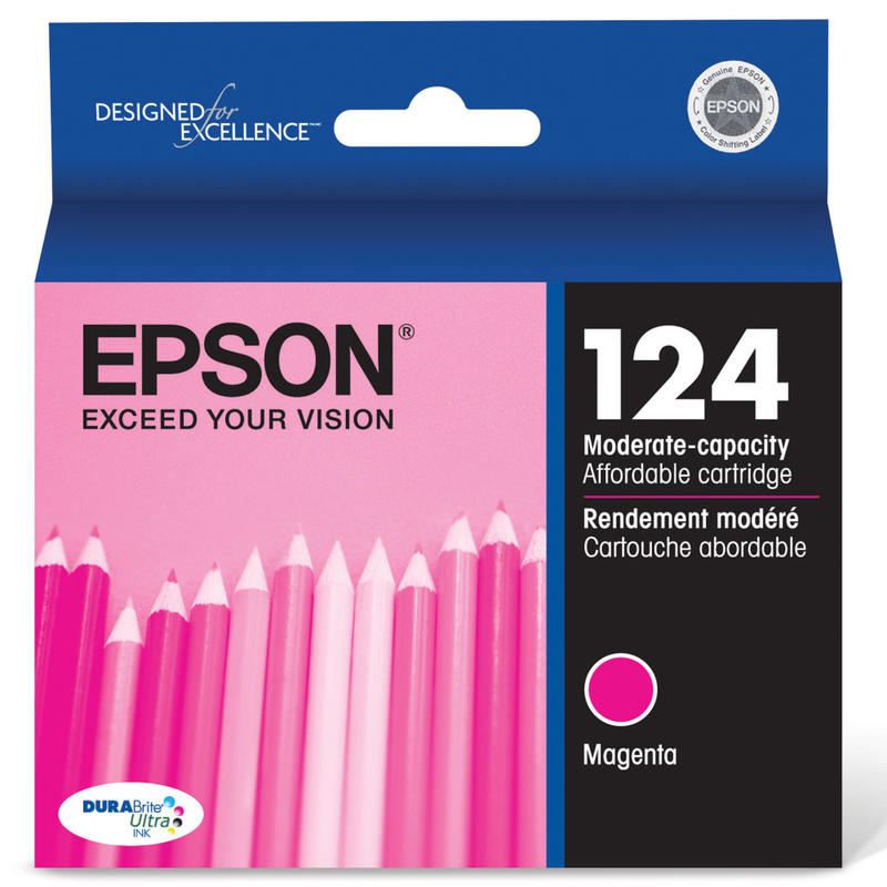 Epson 124 DuraBrite Ultra Magenta Ink Cartridge, T124320 (Min Order Qty 6) MPN:T124320-S