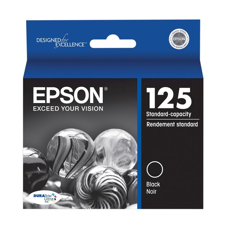 Epson 125 DuraBrite Ultra Black Ink Cartridge, T125120 (Min Order Qty 3) MPN:T125120-S