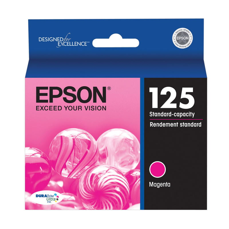 Epson 125 DuraBrite Ultra Magenta Ink Cartridge, T125320 (Min Order Qty 4) MPN:T125320-S