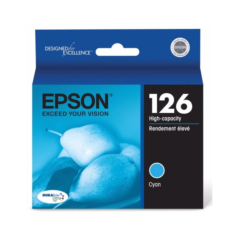 Epson 126 DuraBrite Cyan Ultra-High-Yield Ink Cartridge, T126220 (Min Order Qty 3) MPN:T126220-S