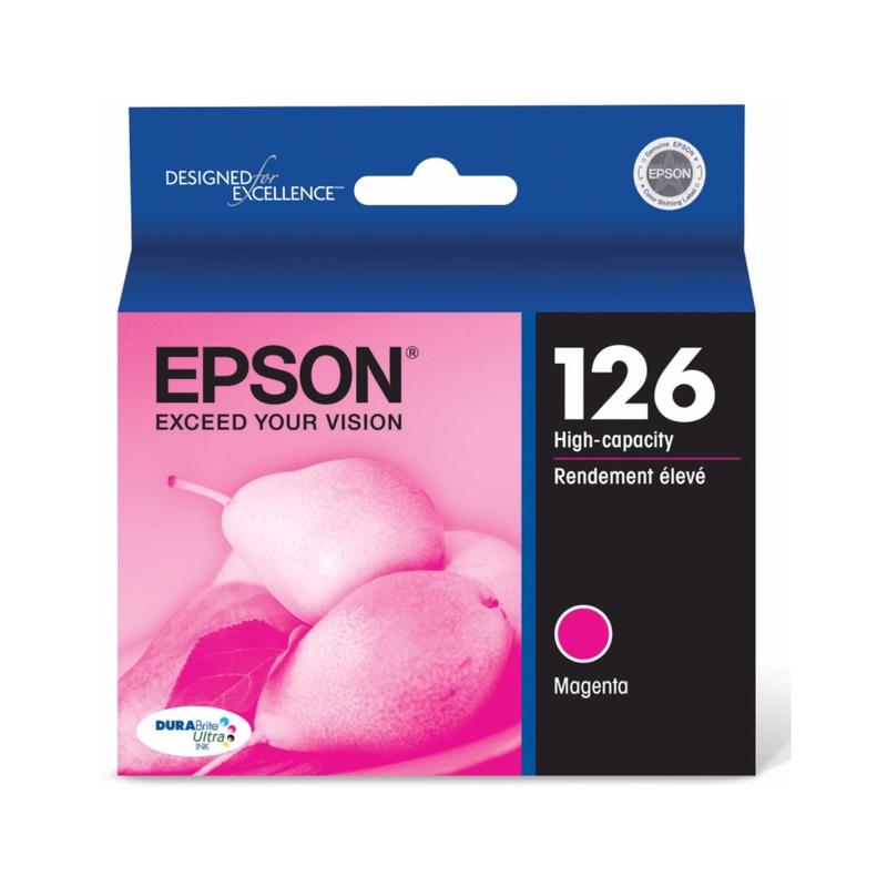 Epson 126 DuraBrite Magenta Ultra-High-Yield Ink Cartridge, T126320 (Min Order Qty 3) MPN:T126320-S