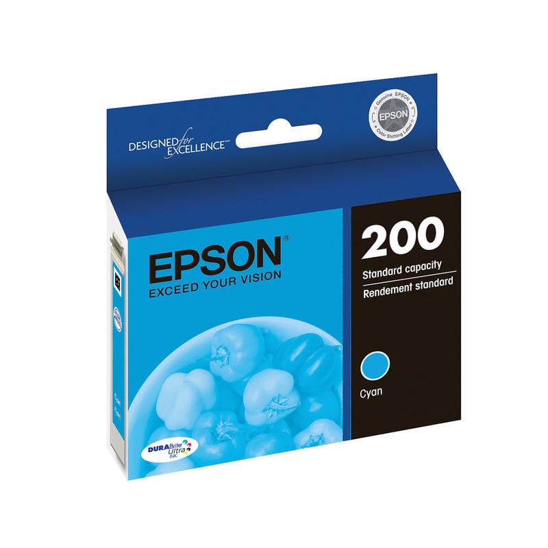 Epson 200 DuraBrite Ultra Cyan Ink Cartridge, T200220 (Min Order Qty 5) MPN:T200220-S