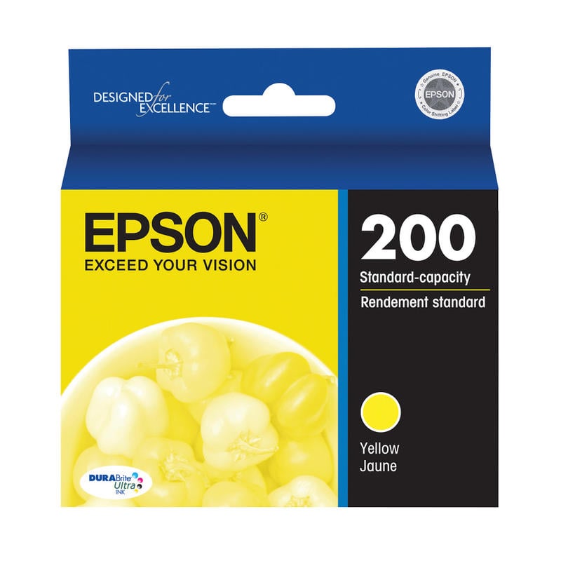 Epson 200 DuraBrite Ultra Yellow Ink Cartridge, T200420 (Min Order Qty 5) MPN:T200420-S