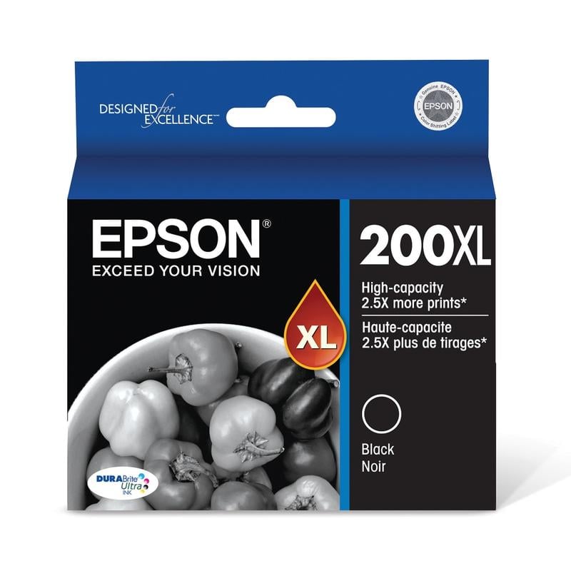 Epson 200XL DuraBrite Black High-Yield Ink Cartridge T200XL120-S (Min Order Qty 2) MPN:T200XL120-S