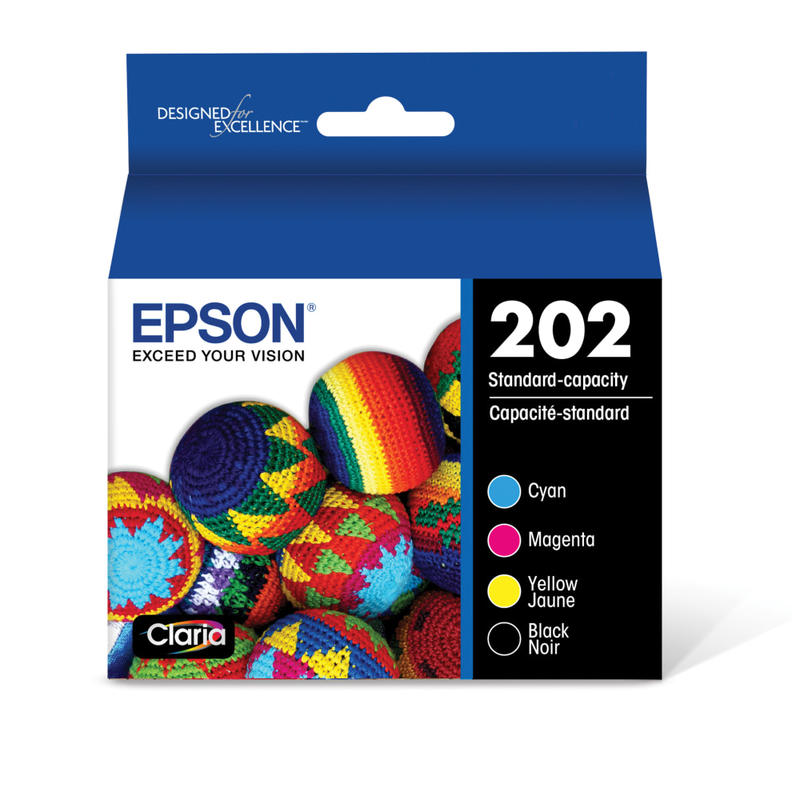 Epson 202 Claria Black And Cyan, Magenta, Yellow Ink Cartridges, Pack Of 4, T202120-BCS (Min Order Qty 2) MPN:T202120-BCS