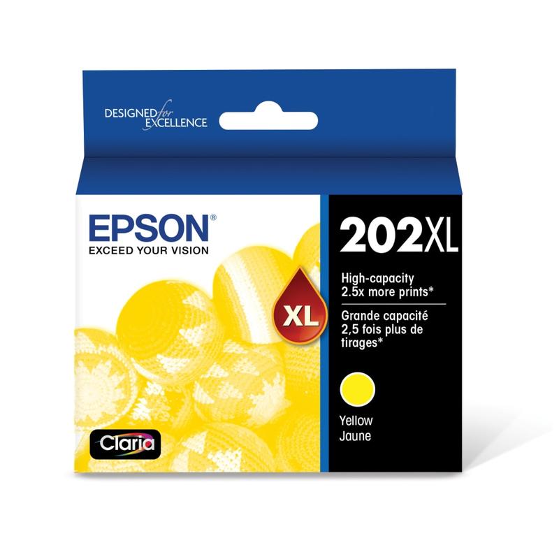 Epson 202XL Claria Yellow High-Yield Ink Cartridge, T202XL420-S (Min Order Qty 3) MPN:T202XL420S