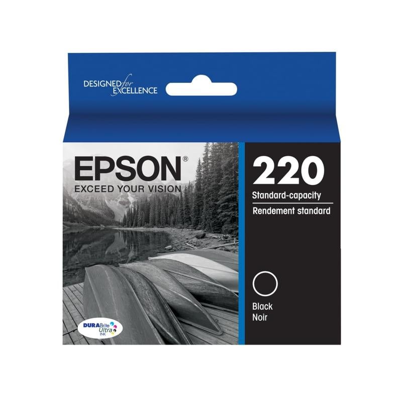 Epson 220 DuraBrite Ultra Black Ink Cartridge, T220120-S (Min Order Qty 4) MPN:T220120-S