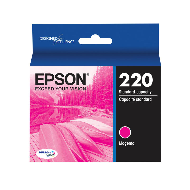 Epson 220 DuraBrite Ultra Magenta Ink Cartridge, T220320-S (Min Order Qty 6) MPN:T220320-S