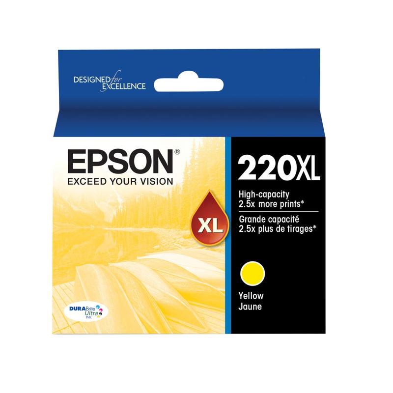 Epson 220XL DuraBrite Yellow High-Yield Ink Cartridge, T220XL420-S (Min Order Qty 3) MPN:T220XL420-S