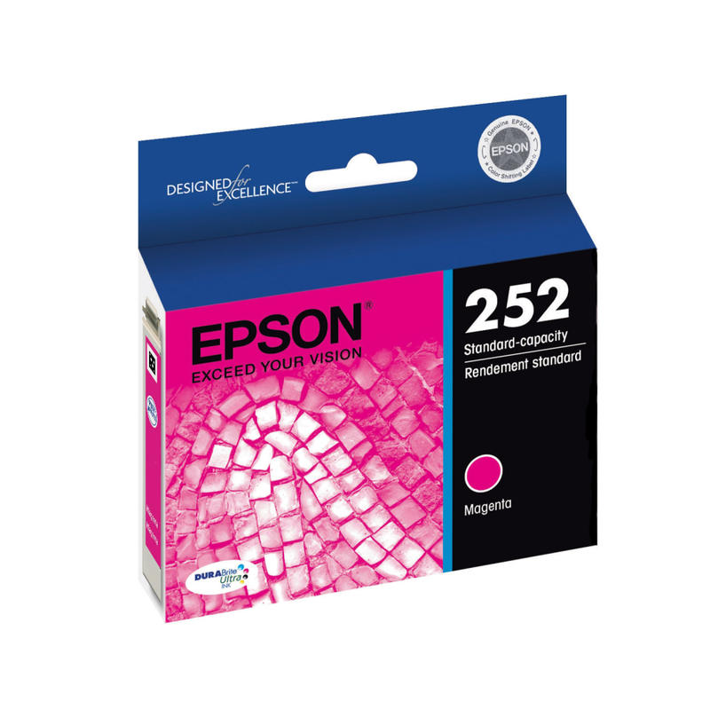 Epson 252 DuraBrite Ultra Magenta Ink Cartridge, T252320-S (Min Order Qty 4) MPN:T252320-S