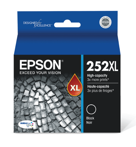 Epson 252XL DuraBrite Black High Yield Ink Cartridge, T252XL120-S (Min Order Qty 2) MPN:T252XL120-S