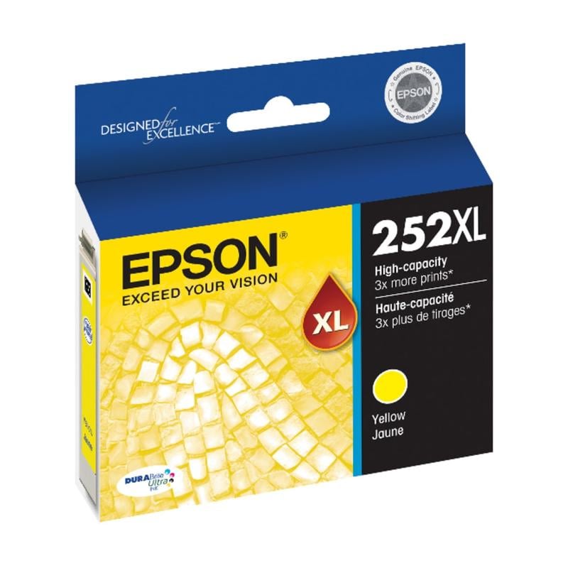 Epson 252XL DuraBrite Yellow Ultra-High-Yield Ink Cartridge, T252XL420-S (Min Order Qty 2) MPN:T252XL420-S