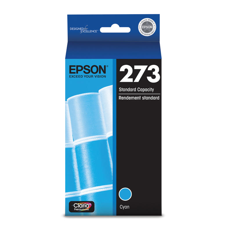 Epson 273 Claria Premium Cyan Ink Cartridge, T273220-S (Min Order Qty 4) MPN:T273220-S