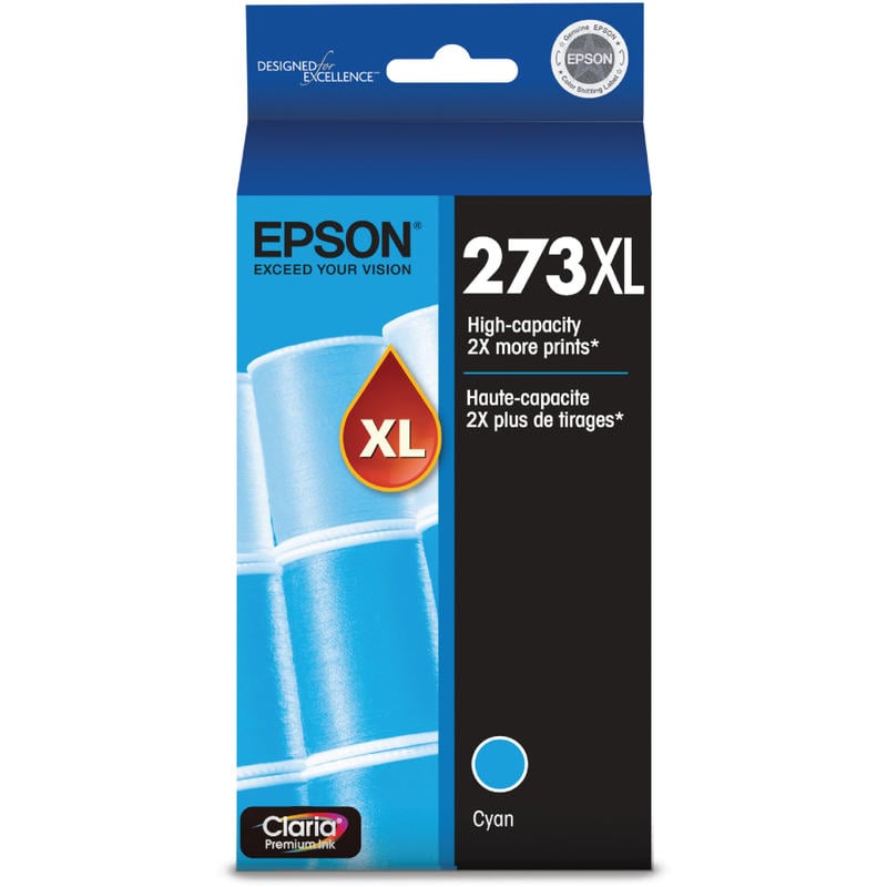 Epson 273XL Claria Premium Cyan High-Yield Ink Cartridge, T273XL220-S (Min Order Qty 3) MPN:T273XL220-S