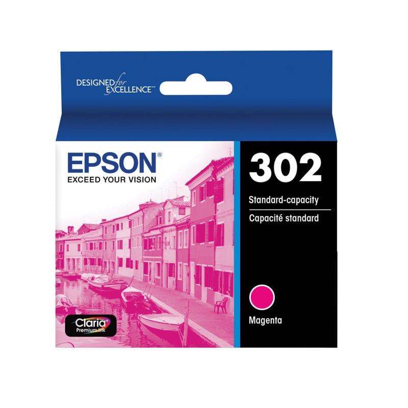 Epson 302 Claria Premium Magenta Ink Cartridge, T302320-S (Min Order Qty 4) MPN:T302320S