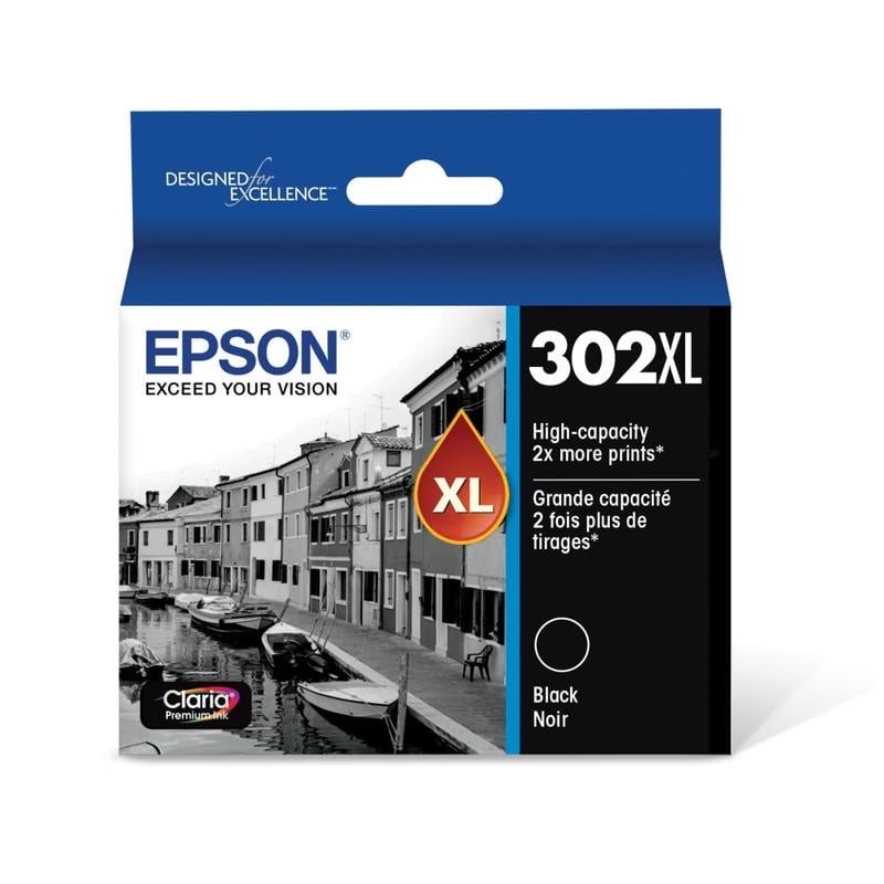 Epson 302XL Claria Premium Black High-Yield Ink Cartridge, T302XL020-S (Min Order Qty 2) MPN:T302XL020-S