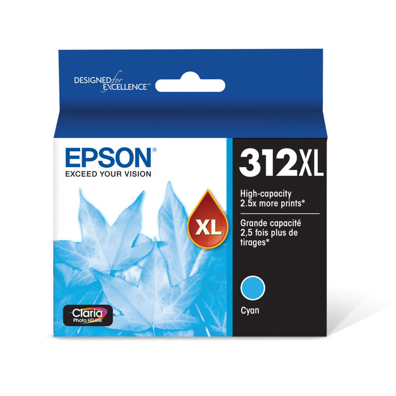 Epson 312XL Claria Photo Cyan High-Yield Ink Cartridge,T312XL220-S (Min Order Qty 2) MPN:T312XL220-S