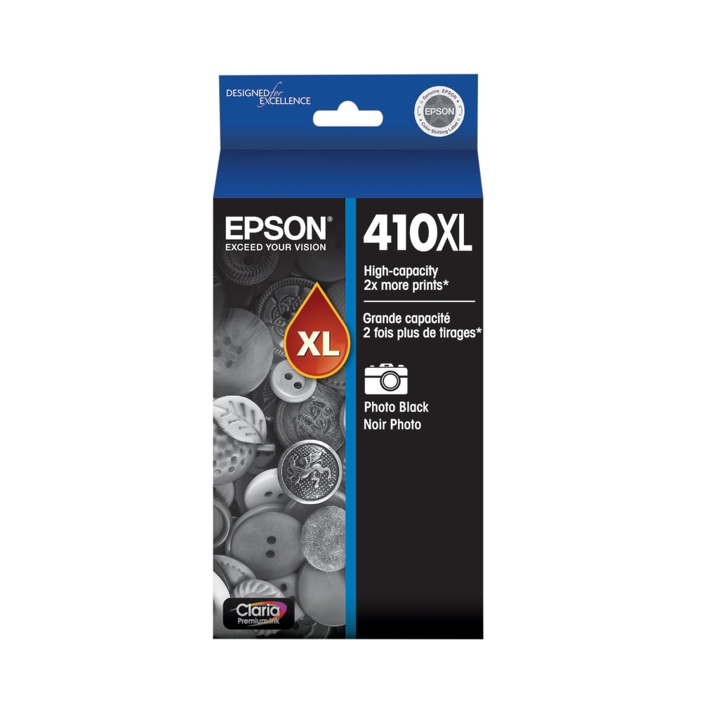 Epson 410XL Claria Premium Photo Black High-Yield Ink Cartridge, T410XL120-S (Min Order Qty 3) MPN:T410XL120-S