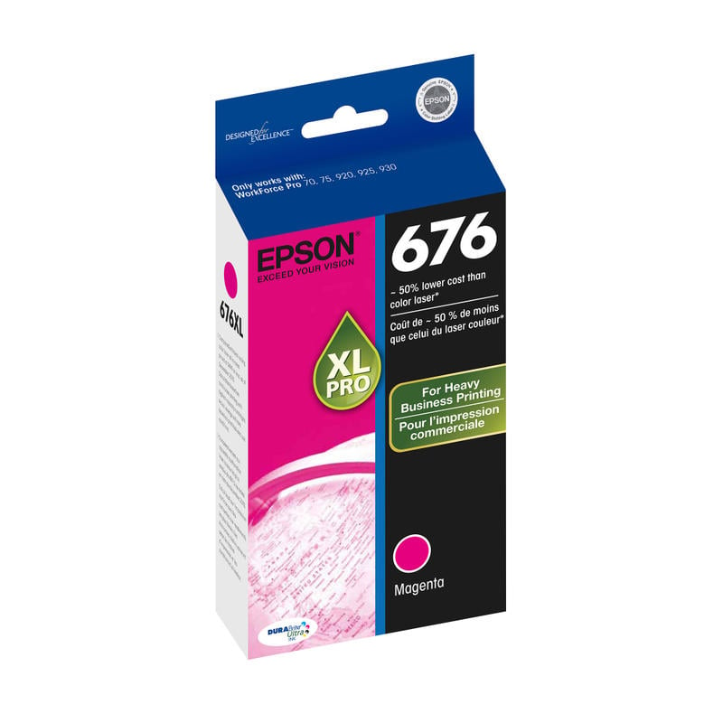 Epson 676XL DuraBrite Magenta Ultra-High-Yield Ink Cartridge, T676XLXL320-S (Min Order Qty 2) MPN:T676XL320-S