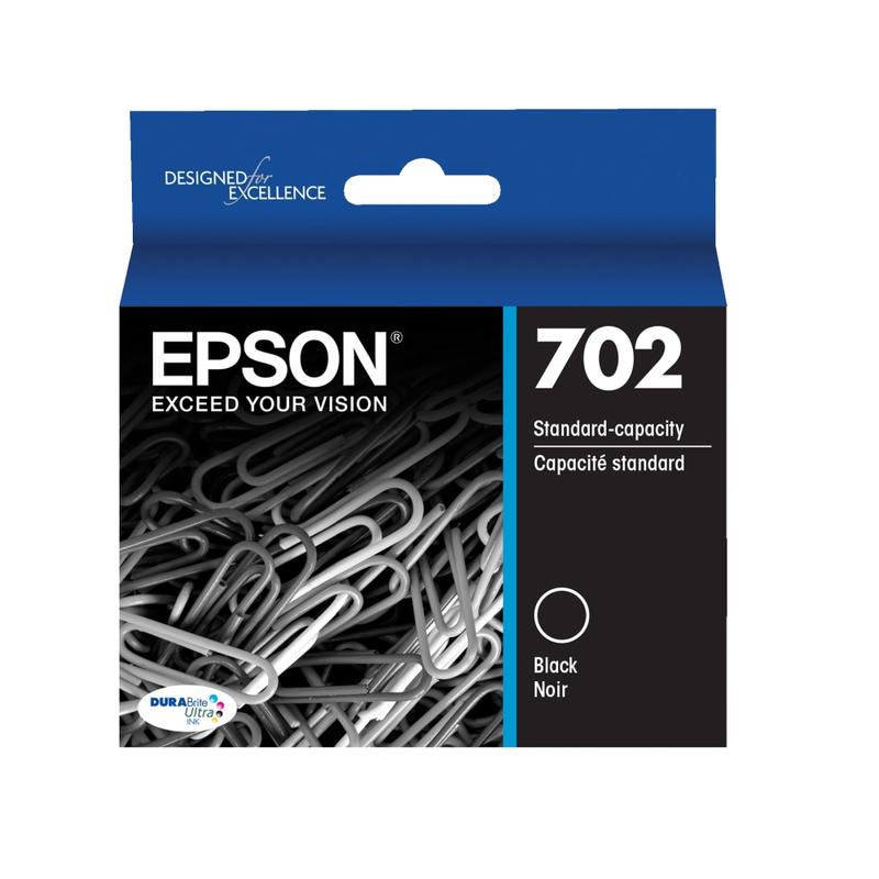 Epson 702 DuraBrite Ultra Black Ink Cartridge, T702120-S (Min Order Qty 3) MPN:T702120-S