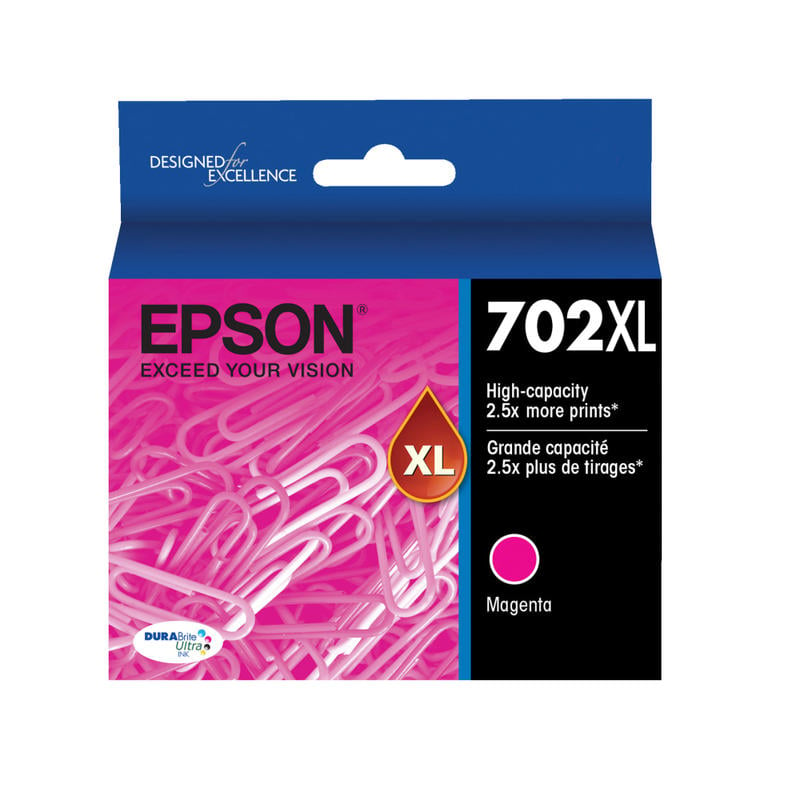 Epson 702XL DuraBrite Magenta Ultra-High-Yield Ink Cartridge, T702XL320-S (Min Order Qty 2) MPN:T702XL320-S