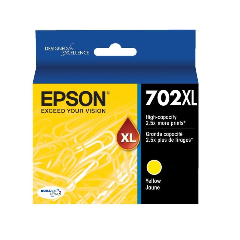 Epson 702XL DuraBrite Yellow Ultra-High-Yield Ink Cartridge, T702XL420-S (Min Order Qty 2) MPN:T702XL420-S