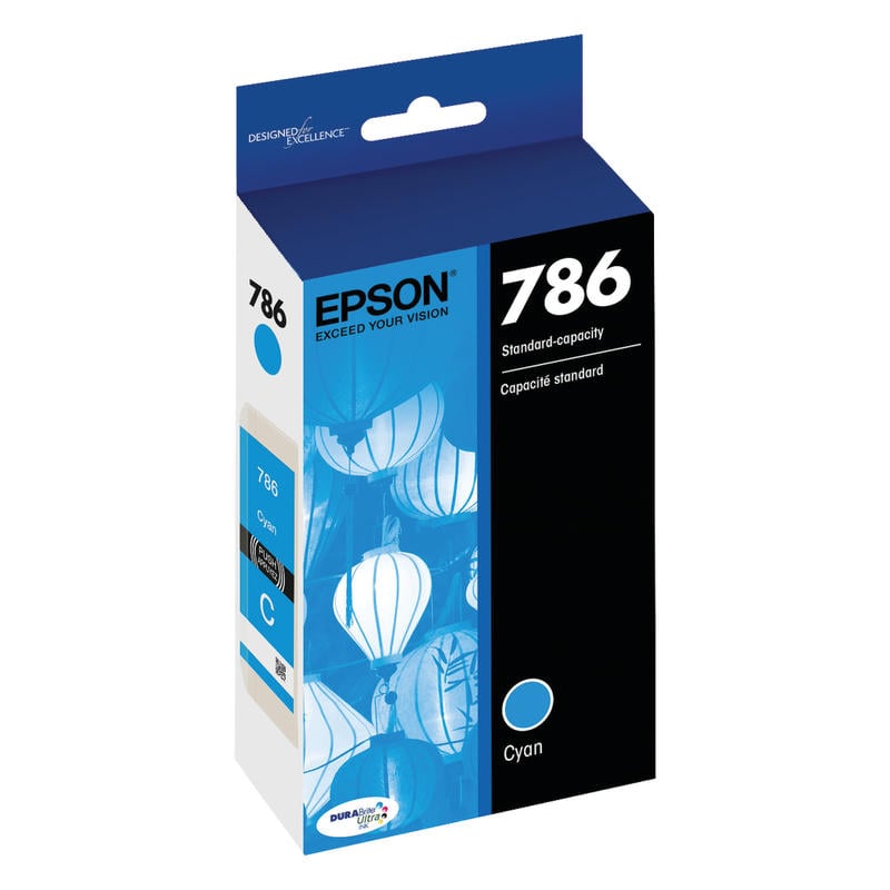 Epson 786 DuraBrite Cyan Ultra Ink Cartridge, T786220-S (Min Order Qty 3) MPN:T786220-S