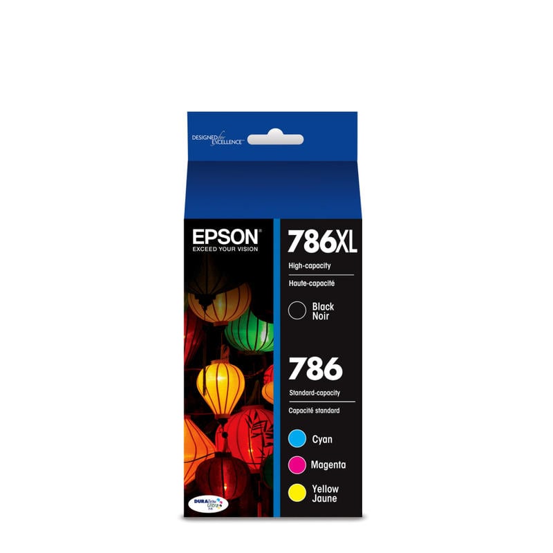 Epson 786XL Black/786 DuraBrite Cyan; Magenta; Yellow High-Yield Ink Cartridges, Pack Of 4, T786XL-BCS MPN:T786XL-BCS