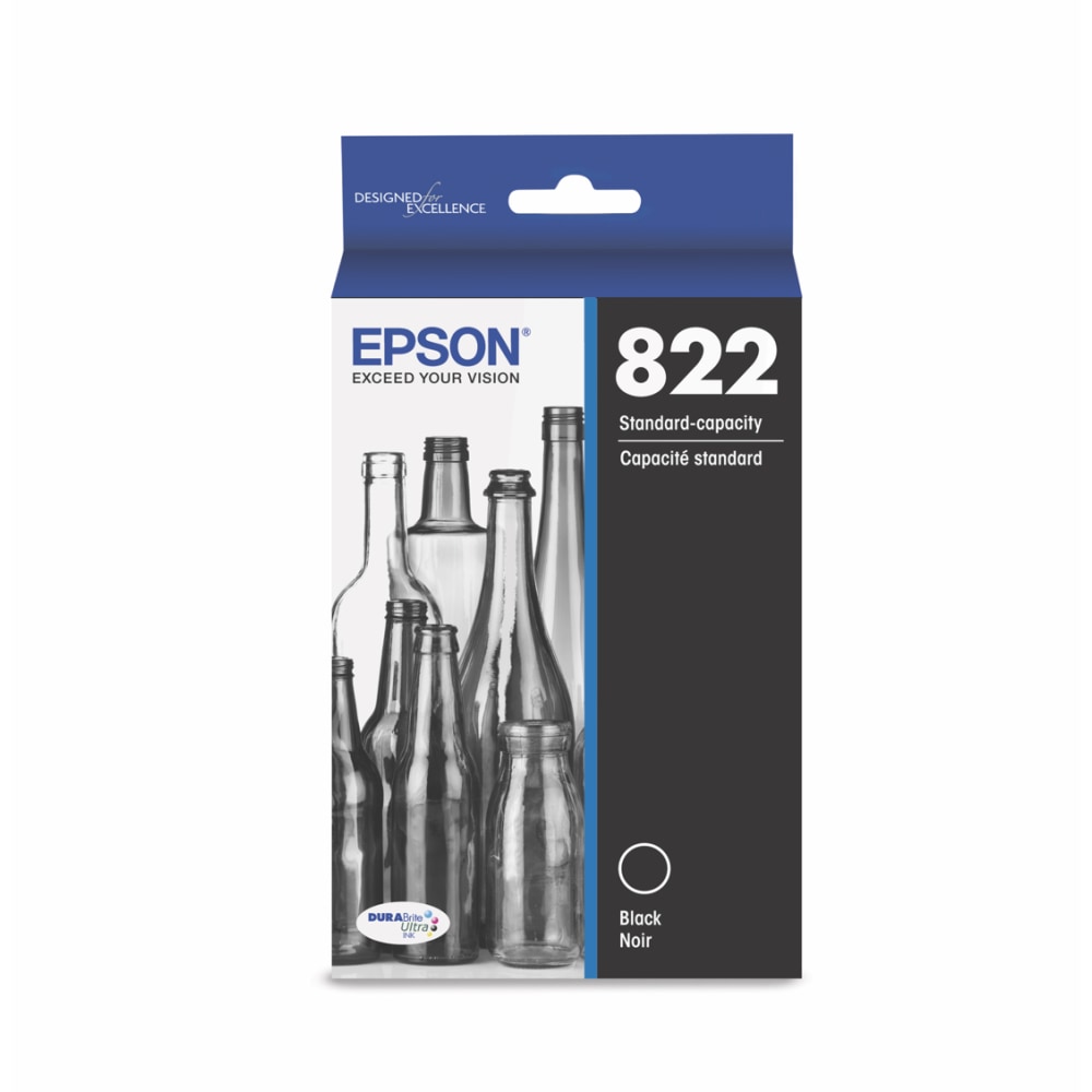 Epson 822 DuraBrite Ultra Black Ink Cartridge, T822120-S (Min Order Qty 3) MPN:T822120-S