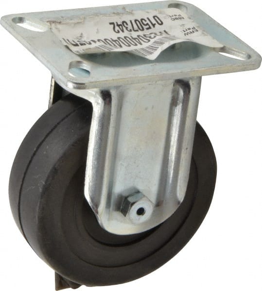 Rigid Top Plate Caster: Soft Rubber, 4