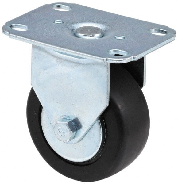 Rigid Top Plate Caster: Soft Rubber, 5