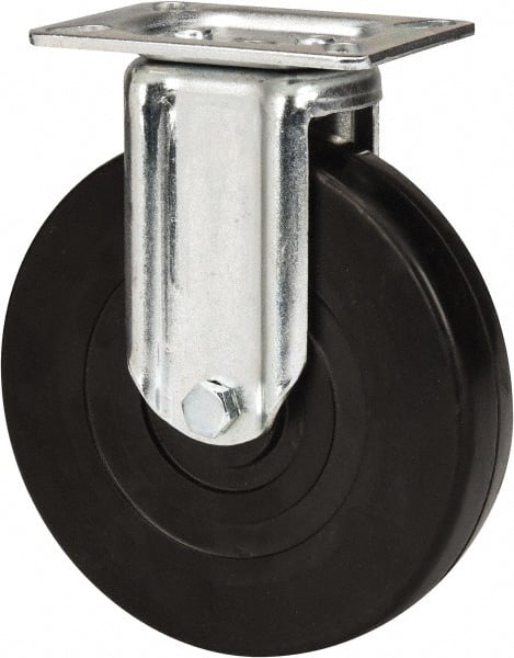 Rigid Top Plate Caster: Soft Rubber, 6