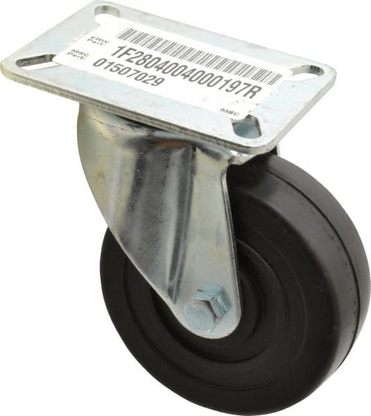 Swivel Top Plate Caster: Soft Rubber, 4