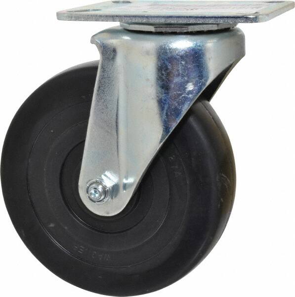 Swivel Top Plate Caster: Soft Rubber, 5