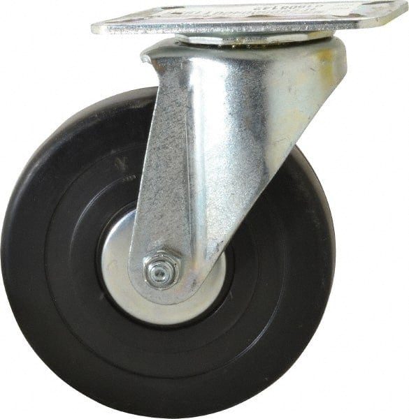 Swivel Top Plate Caster: Soft Rubber, 5