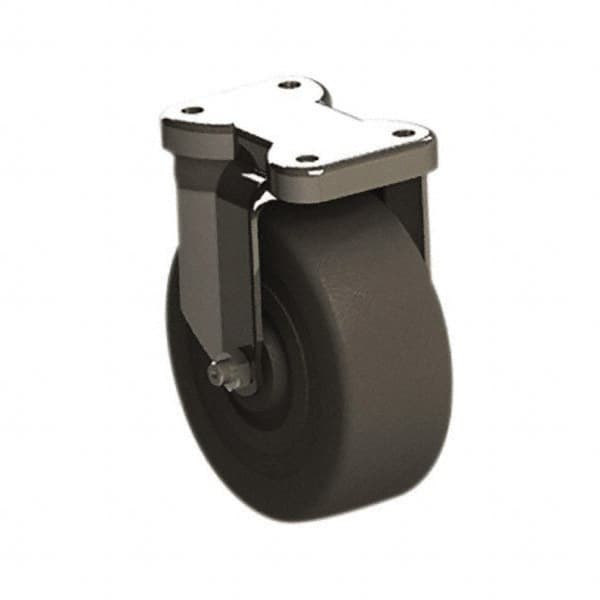 Rigid Top Plate Caster: Soft Rubber, 5