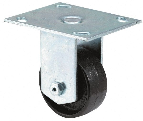 Rigid Top Plate Caster: Soft Rubber, 3