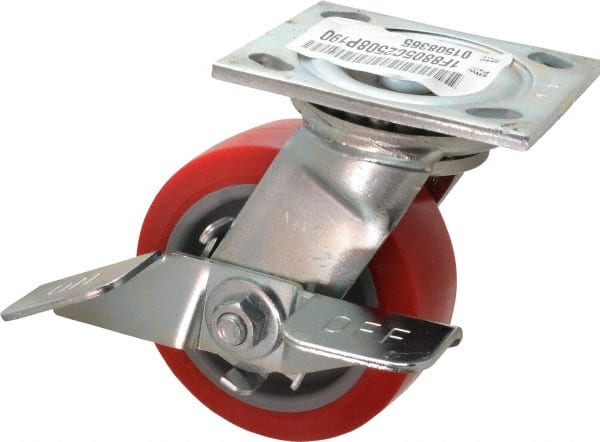 Swivel Top Plate Caster: Polyurethane, 5