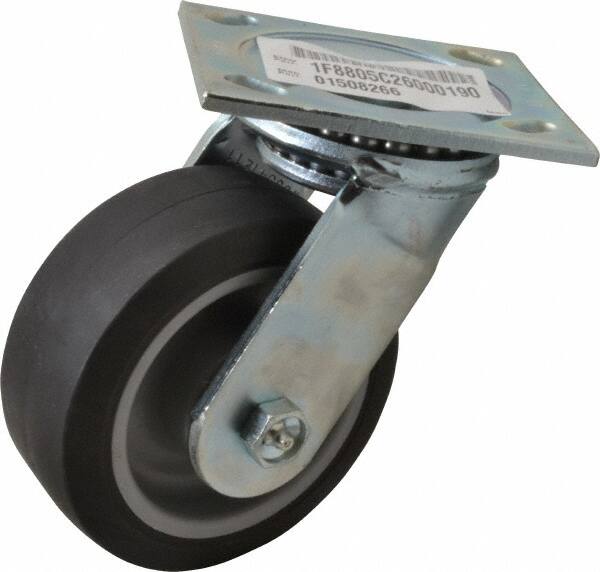 Swivel Top Plate Caster: Thermoplastic Rubber, 5