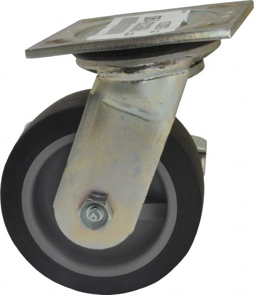 Swivel Top Plate Caster: Thermoplastic Rubber, 5