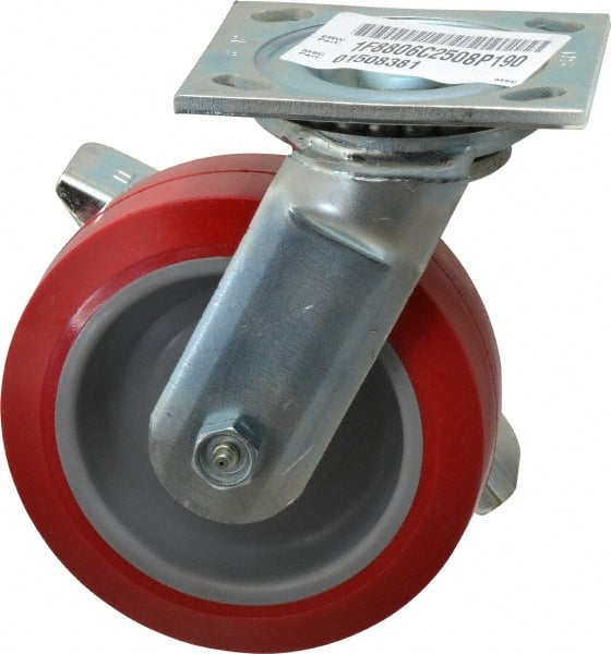 Swivel Top Plate Caster: Polyurethane, 6