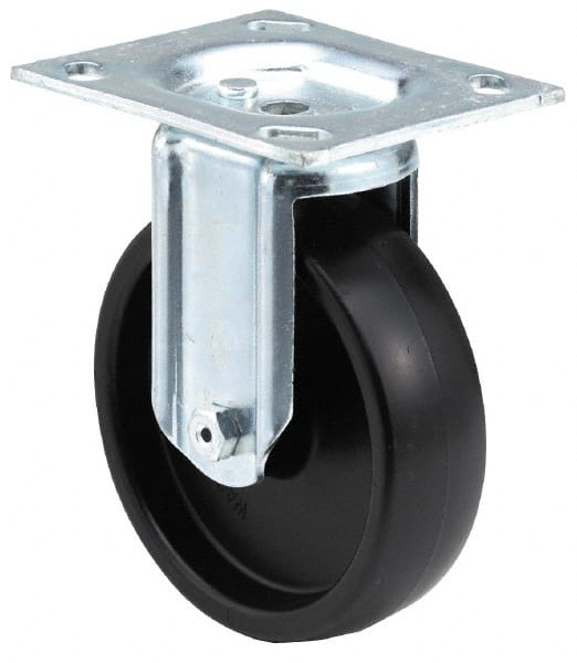 Rigid Top Plate Caster: Thermoplastic Rubber, 4