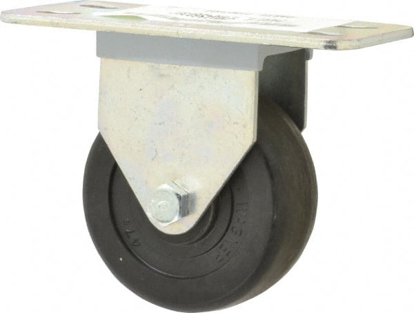 Rigid Top Plate Caster: Hard Rubber, 3