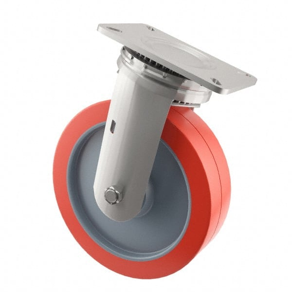 Swivel Top Plate Caster: Polyurethane, 8