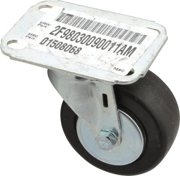 Swivel Top Plate Caster: Hard Rubber, 3