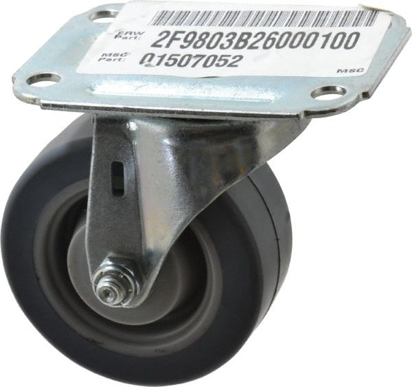 Swivel Top Plate Caster: Thermoplastic Rubber, 3