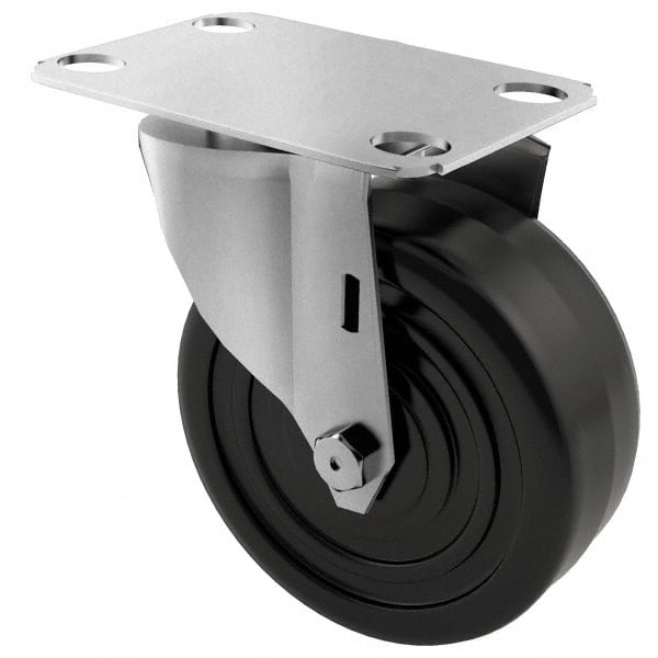 Swivel Top Plate Caster: Soft Rubber, 4