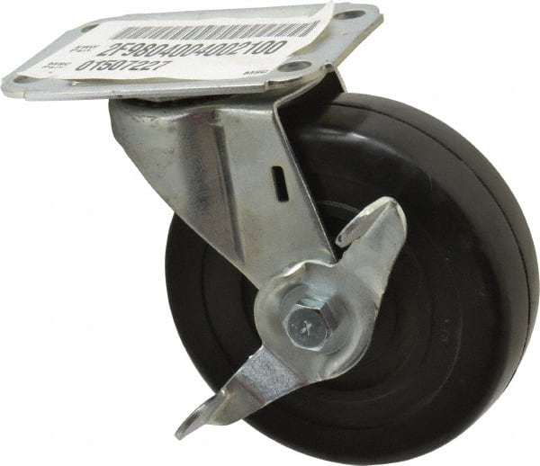 Swivel Top Plate Caster: Soft Rubber, 4